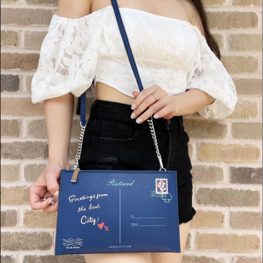 kate spade Navy Blue Postcard Crossbody Bag